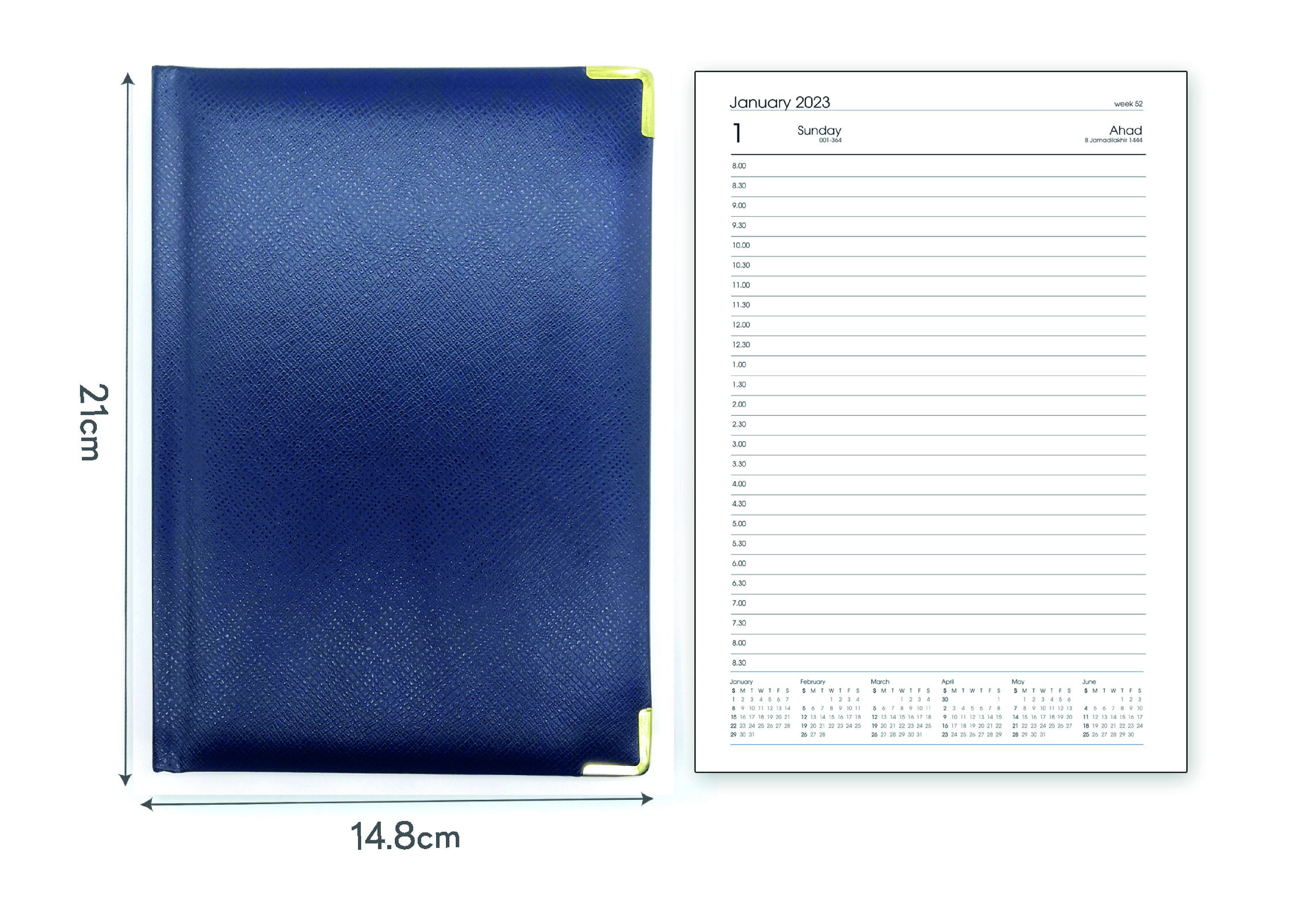 DIARY 2025 A4 ONE DAY PAGE - BLUE